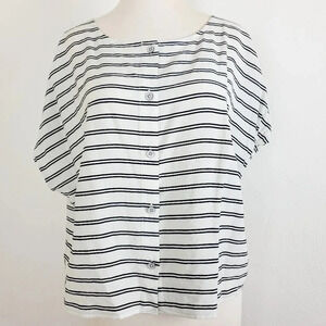 CAbi Sail Away Striped Blouse Size M